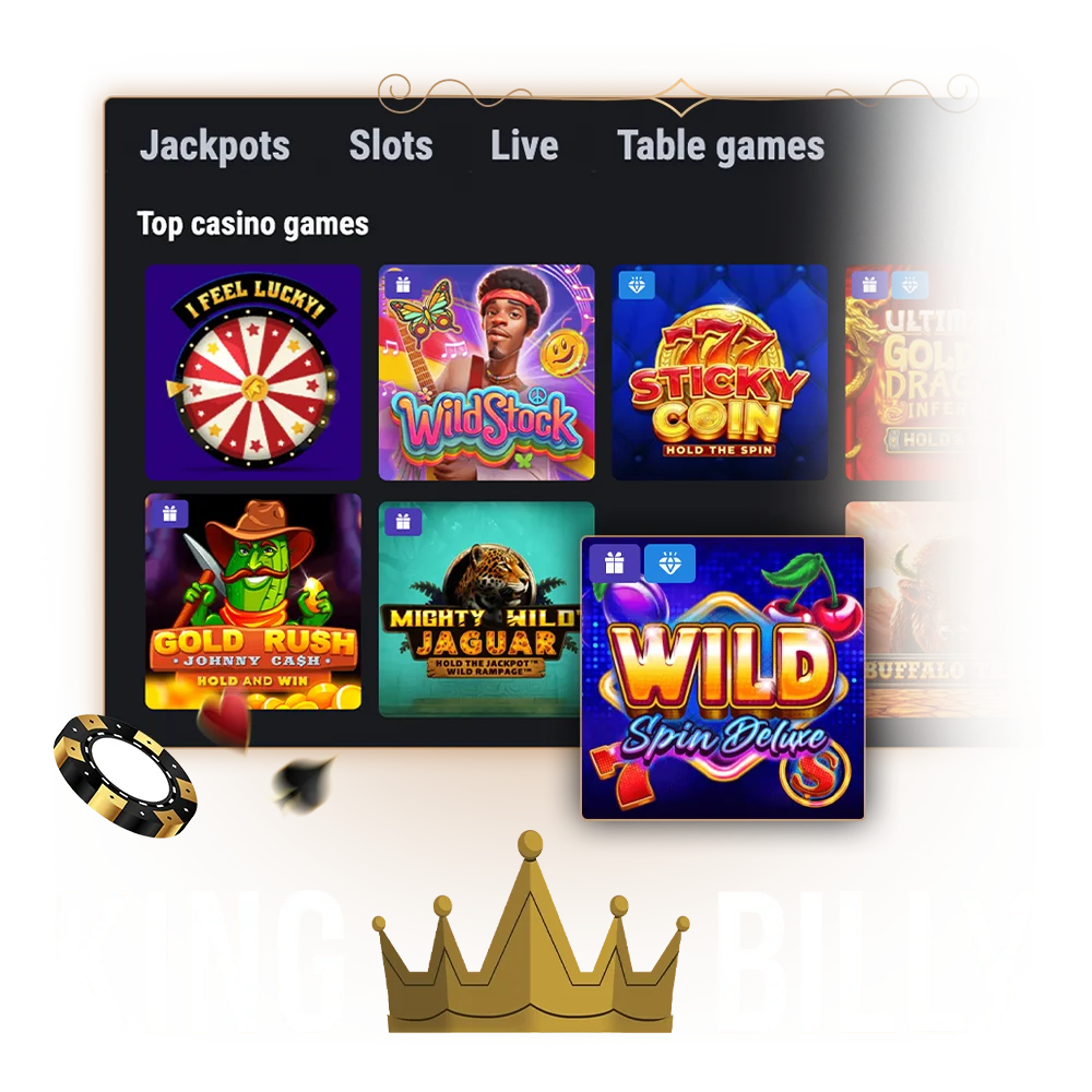 Enjoy the best online games at King Billy Casino.