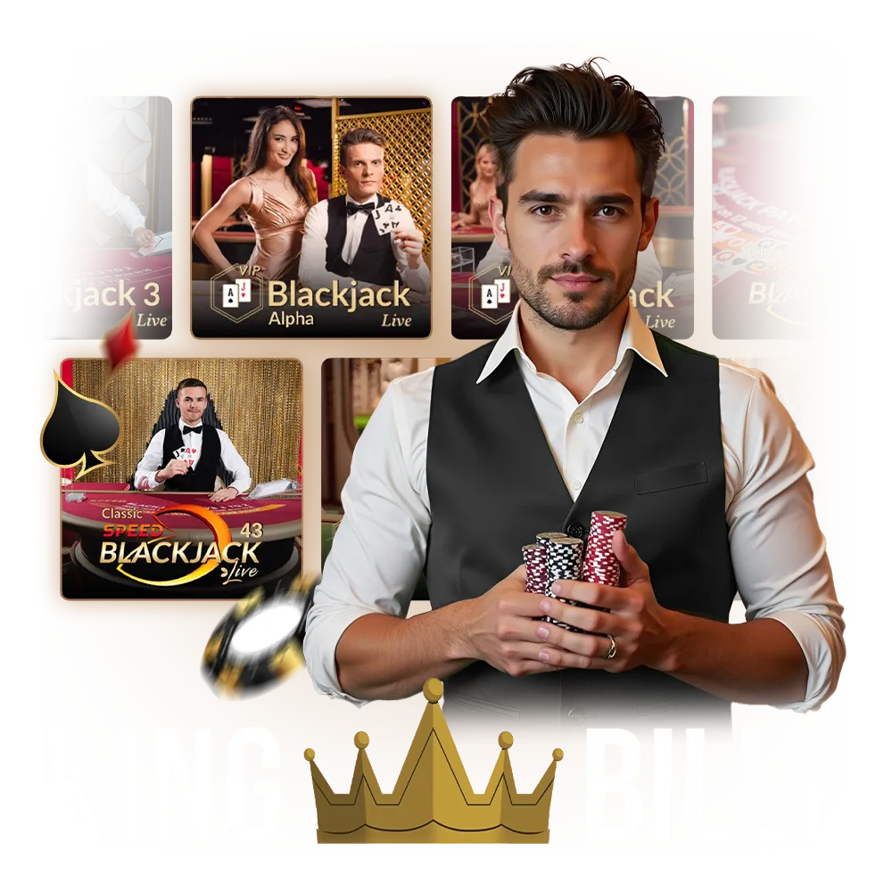 Join King Billy to play live blackjack.