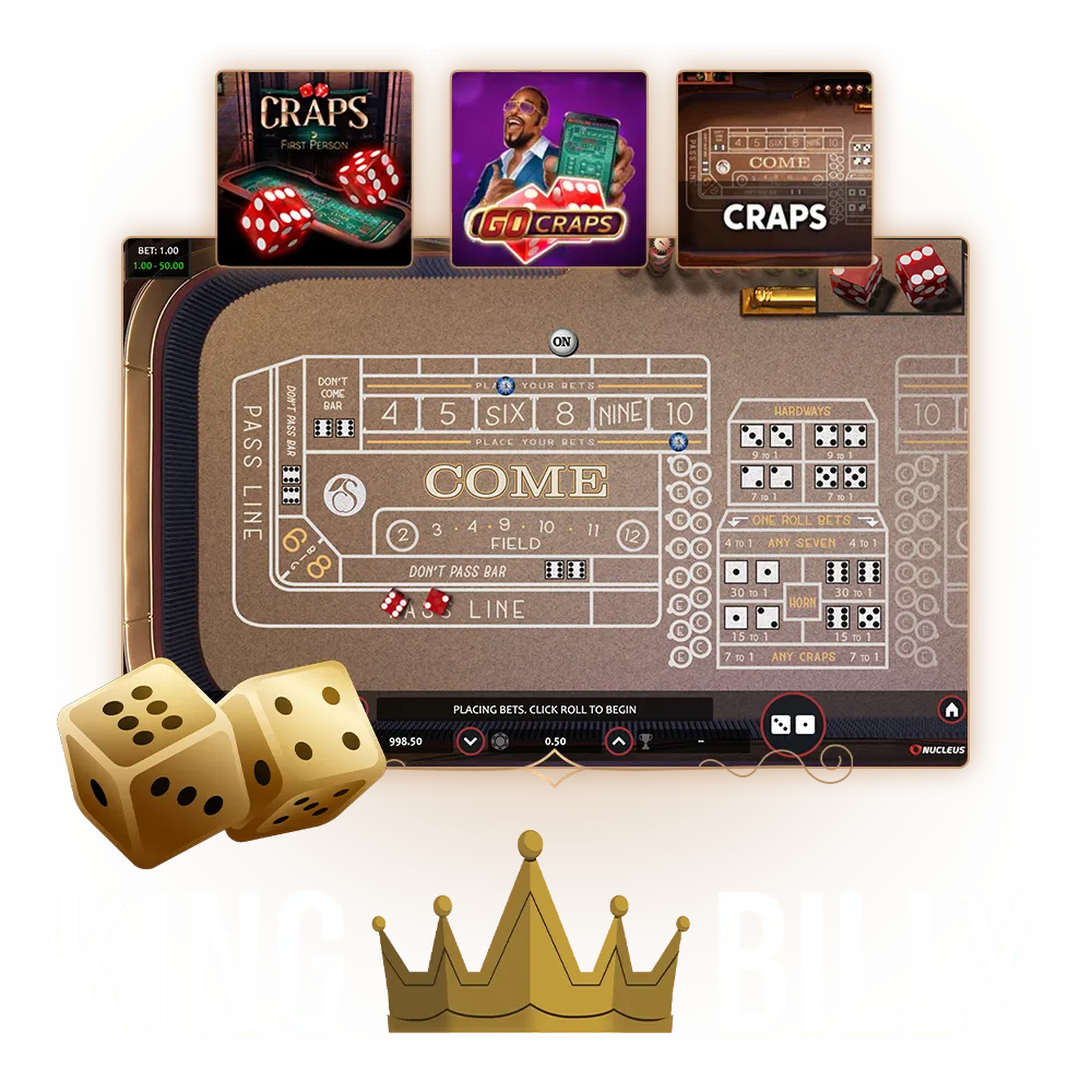 Learn how to play online craps at King Billy Casino.
