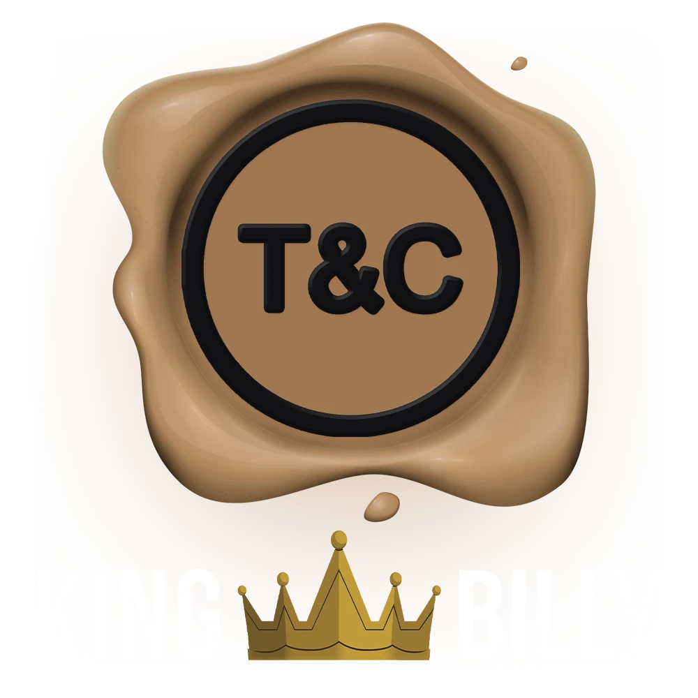 Read the terms and conditions to play at King Billy Casino.